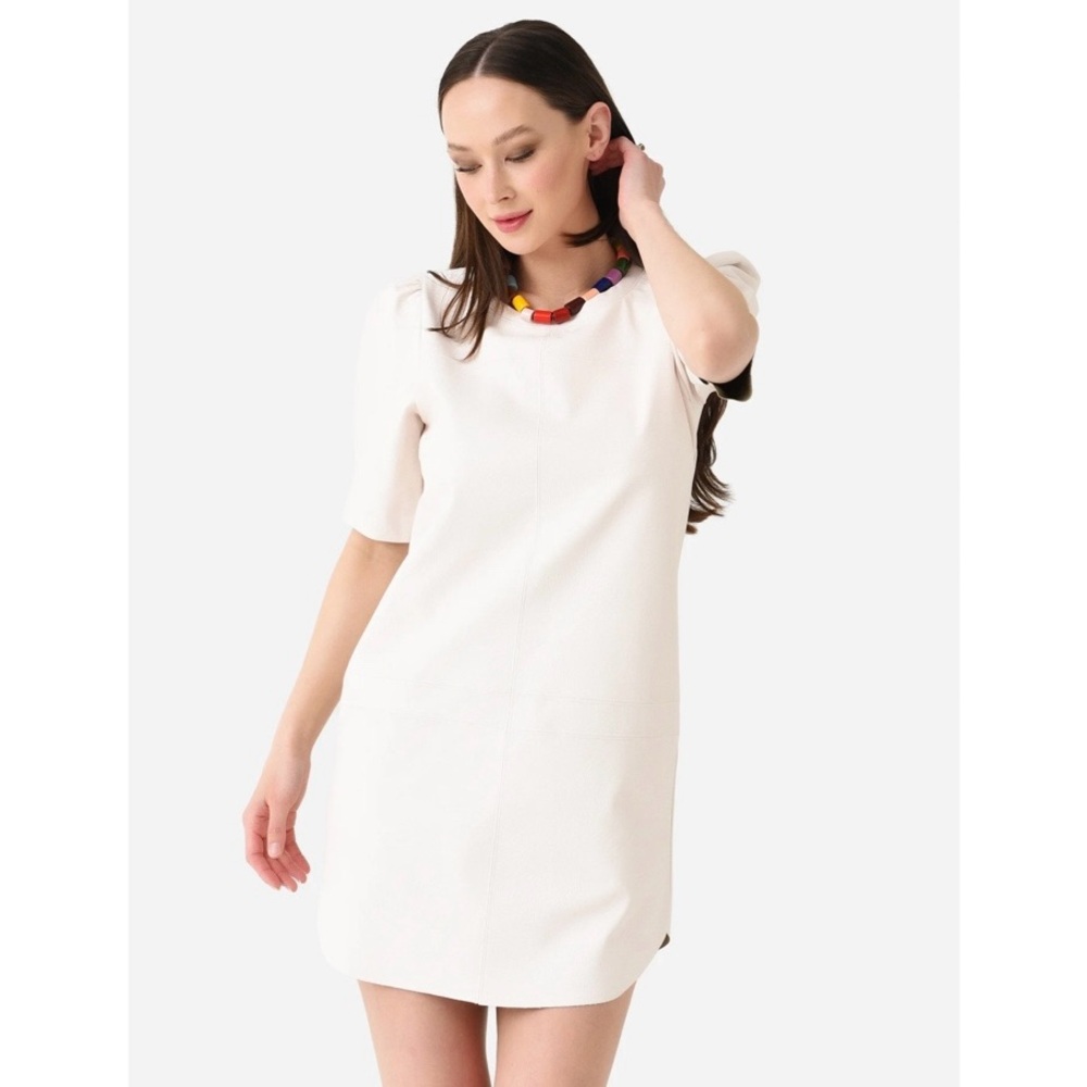 Lavender Brown Kelly Dress Faux Leather
